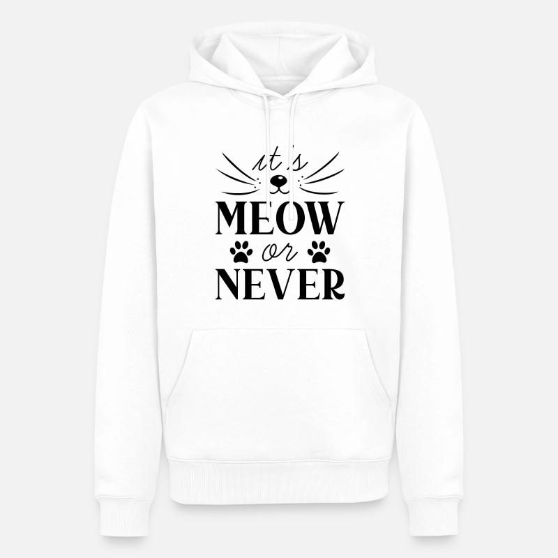 Es ist Miau oder nie - Männer Premium Bio Hoodie - Weiß