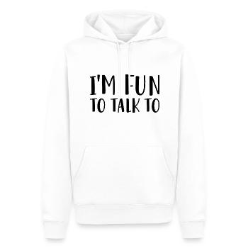 I’m Fun To Talk To - Men’s Premium Organic Hoodie - white - Front - Nico (187cm)