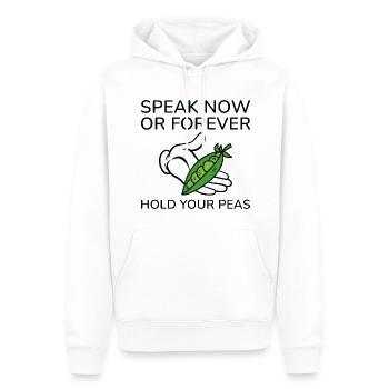 Parlez maintenant ou tenez vos pois pour toujours - Sweat à capuche Premium bio Homme - blanc - Devant - Nico (187cm)