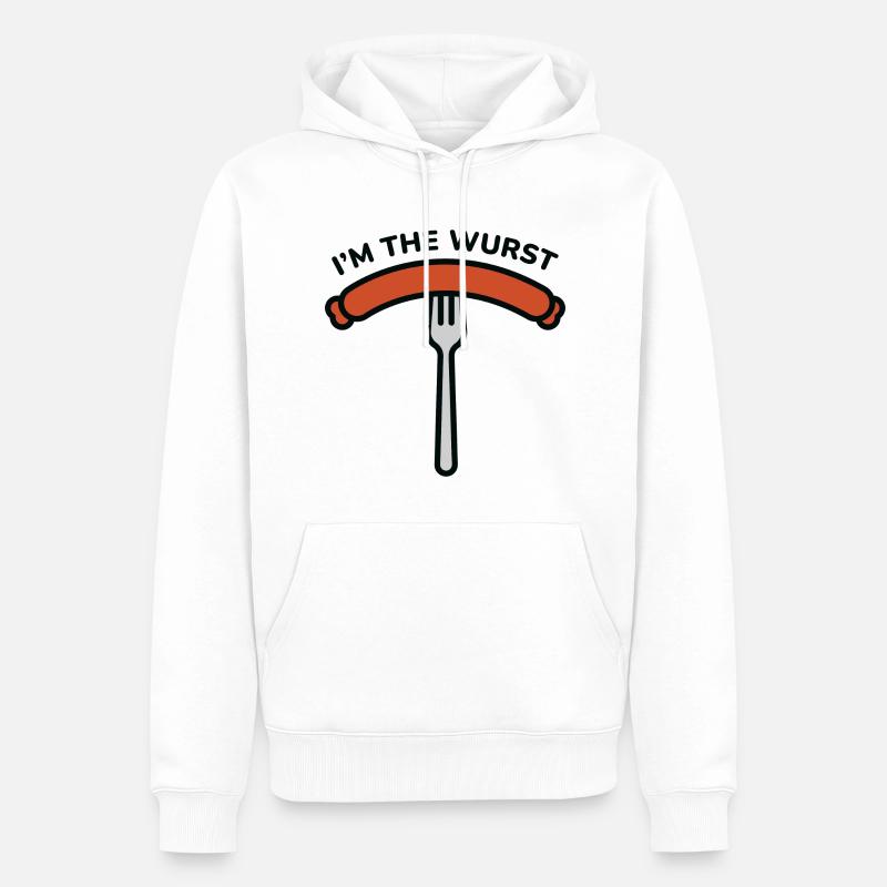 Ich bin die Wurst - Männer Premium Bio Hoodie - Weiß