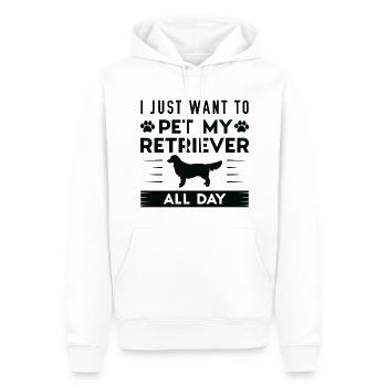 Ich möchte nur meinen Retriever den ganzen Tag streicheln - Männer Premium Bio Hoodie - Weiß - Vorne - Nico (187cm)