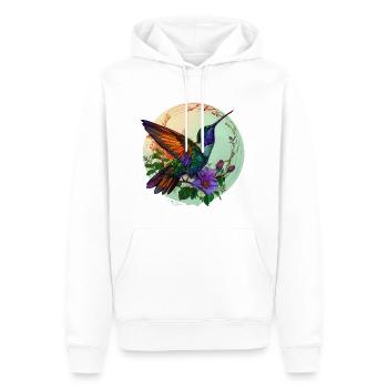 Colorful Hummingbird - Männer Premium Bio Hoodie - Weiß - Vorne - Nico (187cm)