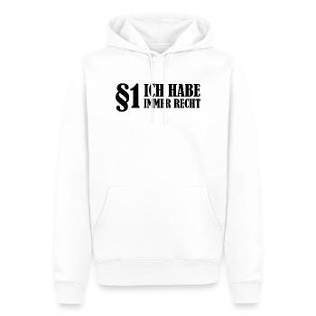 Regel Nummer 1 Ich habe immer Recht Anwalt - Männer Premium Bio Hoodie - Weiß - Vorne - Nico (187cm)
