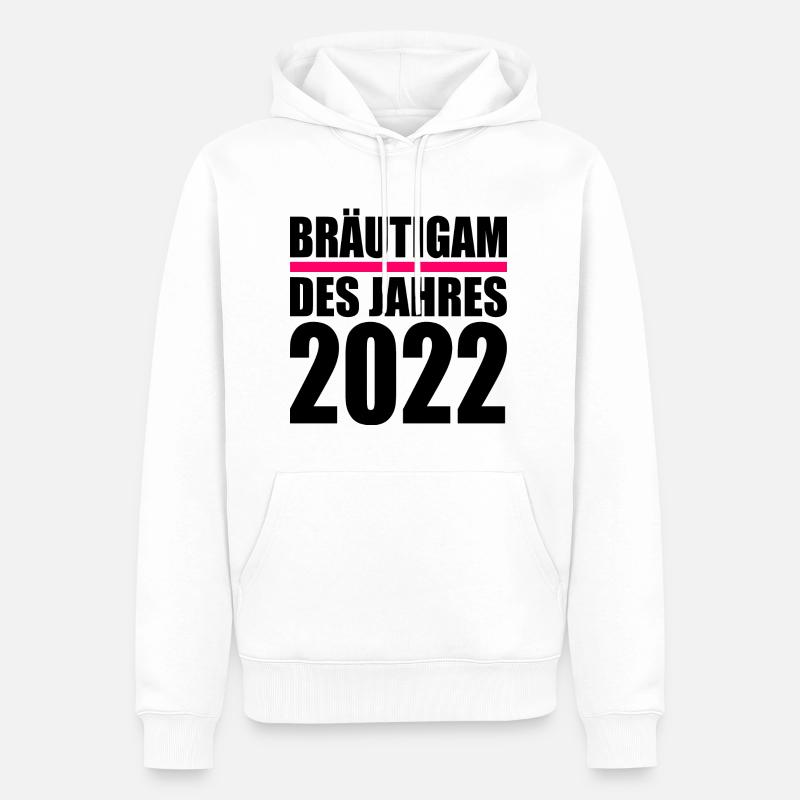 bräutigam - Männer Premium Bio Hoodie - Weiß