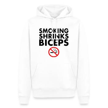 Smoking shrinks the biceps - Sweat à capuche Premium bio Homme - blanc - Devant - Nico (187cm)