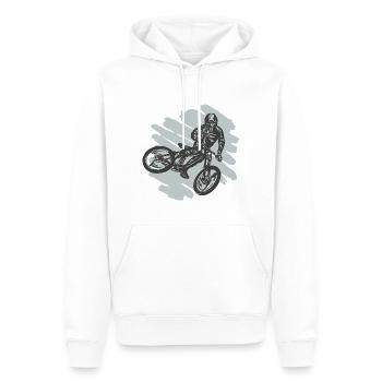 VTT Cyclisme VTT - Sweat à capuche Premium bio Homme - blanc - Devant - Nico (187cm)