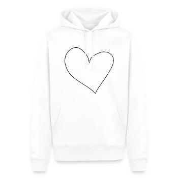 Coeur Symbole Amour - Sweat à capuche Premium bio Homme - blanc - Devant - Nico (187cm)