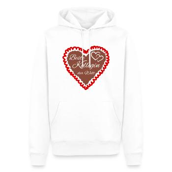 Kollegin beste der Welt Lebkuchenherz - Männer Premium Bio Hoodie - Weiß - Vorne - Nico (187cm)
