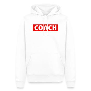 Coach - Männer Premium Bio Hoodie - Weiß - Vorne - Nico (187cm)