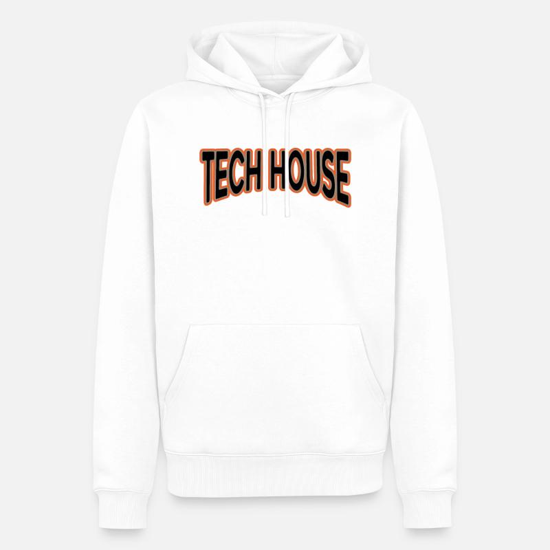 Tech House Techno House Musique - Sweat à capuche Premium bio Homme - blanc