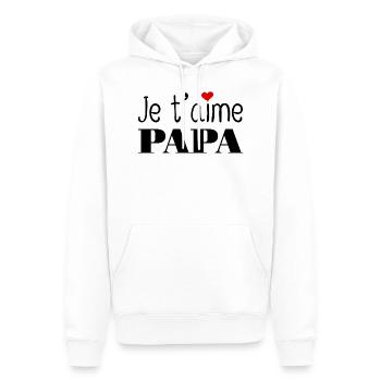 Je t'aime papa - Sweat à capuche Premium bio Homme - blanc - Devant - Nico (187cm)