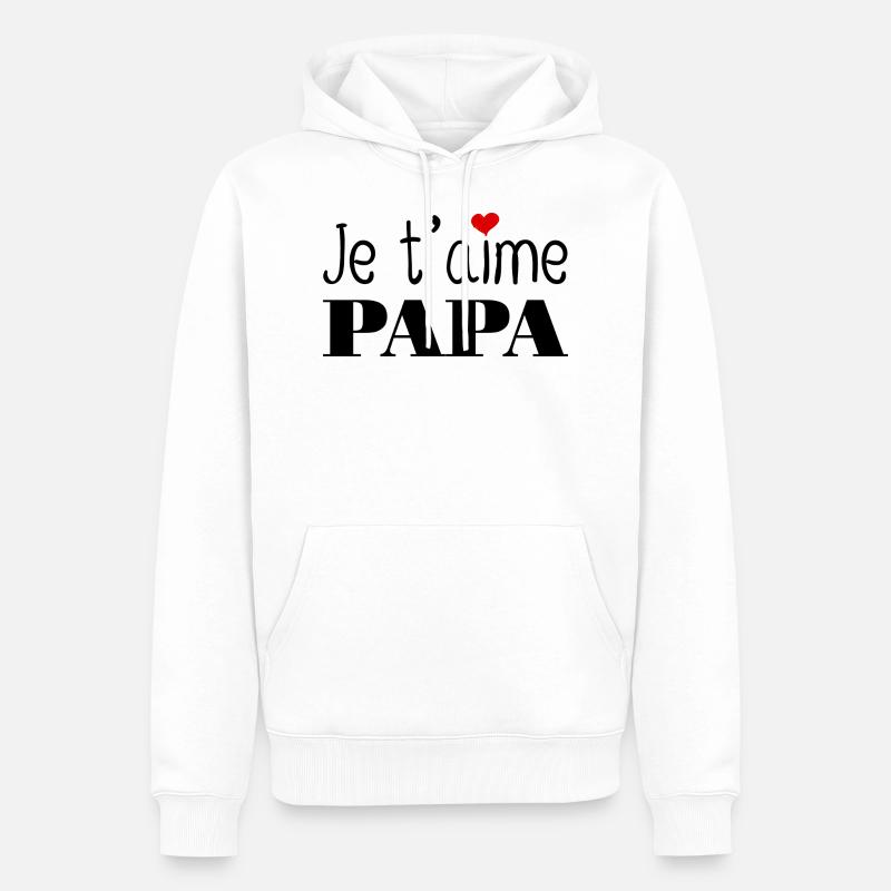 Ich liebe dich, Dad. - Männer Premium Bio Hoodie - Weiß