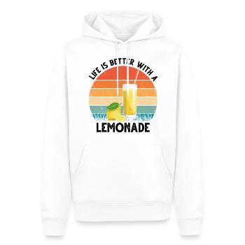 Lemon Design Lemonades Stand Boss Vente de citron - Sweat à capuche Premium bio Homme - blanc - Devant - Nico (187cm)