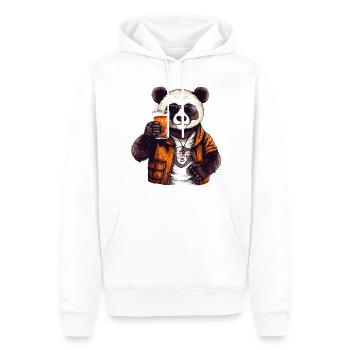 Panda Beer Beer Bear Funny Humor Party Celebrate - Sweat à capuche Premium bio Homme - blanc - Devant - Nico (187cm)