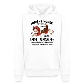 Hundehalter Spruch Andere Hunde bekommen Kommando - Männer Premium Bio Hoodie - Weiß - Vorne - Nico (187cm)