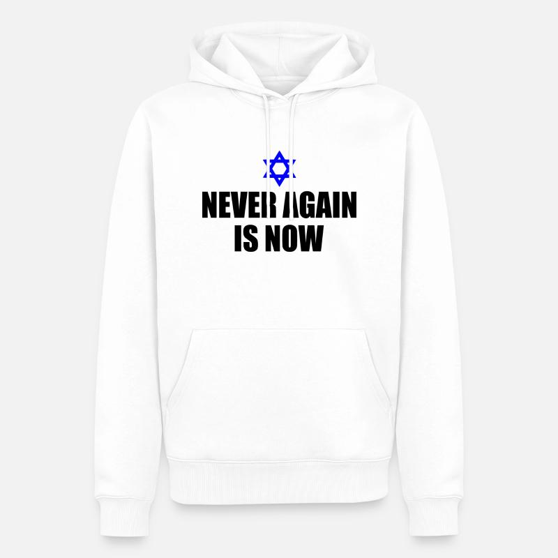 Never again is now - Männer Premium Bio Hoodie - Weiß