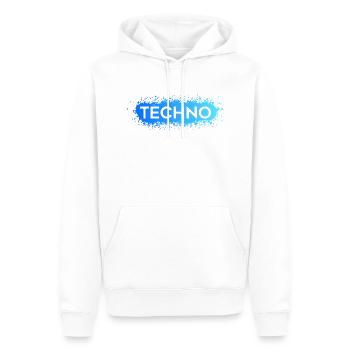 Techno Techno Blue Splat - Men’s Premium Organic Hoodie - white - Front - Nico (187cm)