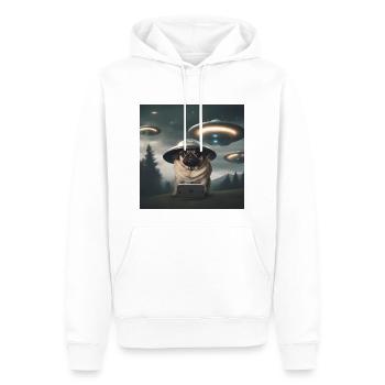 UFO - Männer Premium Bio Hoodie - Weiß - Vorne - Nico (187cm)