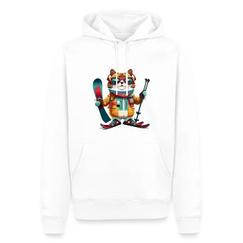 Ski - Männer Premium Bio Hoodie - Weiß - Vorne - Nico (187cm)