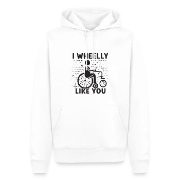 Rollstuhlfahrer - Männer Premium Bio Hoodie - Weiß - Vorne - Nico (187cm)