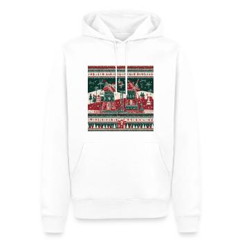Windmühle - Männer Premium Bio Hoodie - Weiß - Vorne - Nico (187cm)