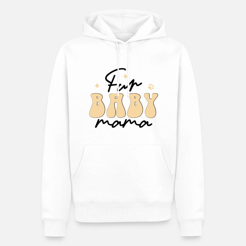 Bébé maman à fourrure - Sweat à capuche Premium bio Homme - blanc