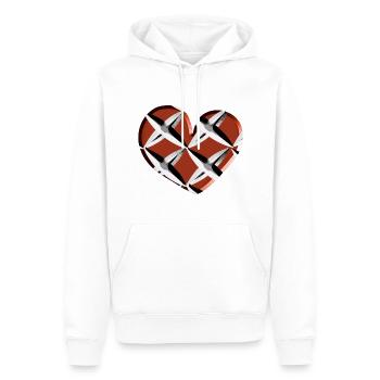 herz symbol rot kreuze gefangen - Männer Premium Bio Hoodie - Weiß - Vorne - Nico (187cm)