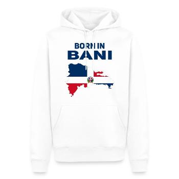 Bani - Sweat à capuche Premium bio Homme - blanc - Devant - Nico (187cm)