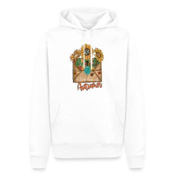 Tomber amoureux de l’automne - Sweat à capuche Premium bio Homme - blanc - Devant - Nico (187cm)