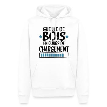 Gueule Bois Alcool Bière Whisky Cadeau - Sweat à capuche Premium bio Homme - blanc - Devant - Nico (187cm)