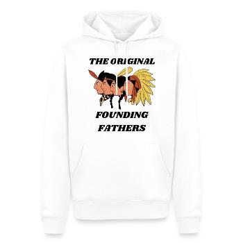 La tenue indienne originale des pères fondateurs - Sweat à capuche Premium bio Homme - blanc - Devant - Nico (187cm)