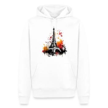 Paris Eiffel Tower France City Skyline Art - Men’s Premium Organic Hoodie - white - Front - Nico (187cm)