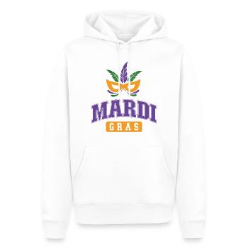 Mardi Gras - Sweat à capuche Premium bio Homme - blanc - Devant - Nico (187cm)