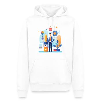 Businessman in the office illustration - Men’s Premium Organic Hoodie - white - Front - Nico (187cm)