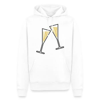 2 Sektgläser (Sekt / Trichter / Zu / 2C) - Männer Premium Bio Hoodie - Weiß - Vorne - Nico (187cm)