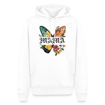 Maman papillon fleurs Meilleure maman Fête des mères - Sweat à capuche Premium bio Homme - blanc - Devant - Nico (187cm)