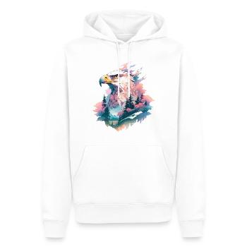 Eagle Head, Nature, Nature sauvage, Forêt, Arbres, Montagnes - Sweat à capuche Premium bio Homme - blanc - Devant - Nico (187cm)
