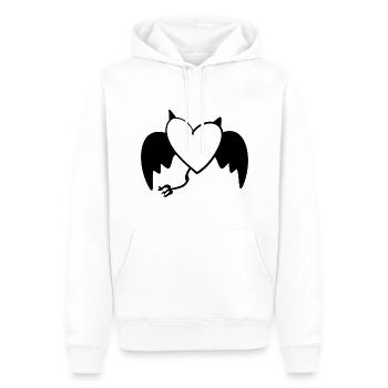 heart devil evil symbol love wings - Men’s Premium Organic Hoodie - white - Front - Nico (187cm)