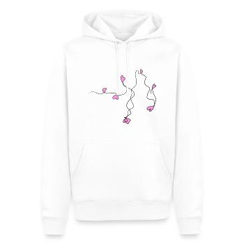 linie welle herzen herz rosa schleifen - Männer Premium Bio Hoodie - Weiß - Vorne - Nico (187cm)