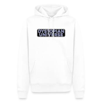 Dystopian Universe Skateboard Car Dark Edition - Männer Premium Bio Hoodie - Weiß - Vorne - Nico (187cm)
