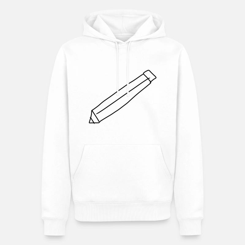 Dessin d’icône de stylo - Sweat à capuche Premium bio Homme - blanc