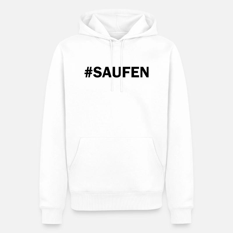 #saufen - Männer Premium Bio Hoodie - Weiß