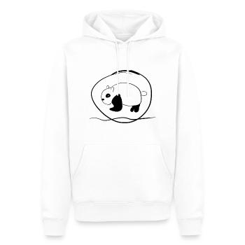 Panda Tier Symbol Kreis Linie - Männer Premium Bio Hoodie - Weiß - Vorne - Nico (187cm)