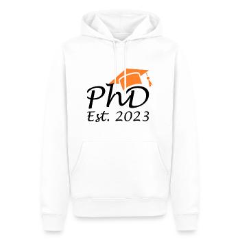 Diplôme Docteur Est 2023 - Sweat à capuche Premium bio Homme - blanc - Devant - Nico (187cm)