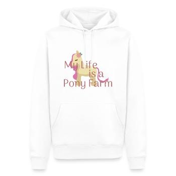 Ma vie est une ferme de poneys - Sweat à capuche Premium bio Homme - blanc - Devant - Nico (187cm)
