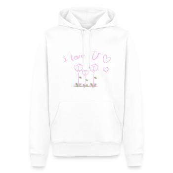 ich liebe dich blumen rosa - Männer Premium Bio Hoodie - Weiß - Vorne - Nico (187cm)