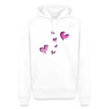 rosa herzen muster glitzer - Männer Premium Bio Hoodie - Weiß - Vorne - Nico (187cm)
