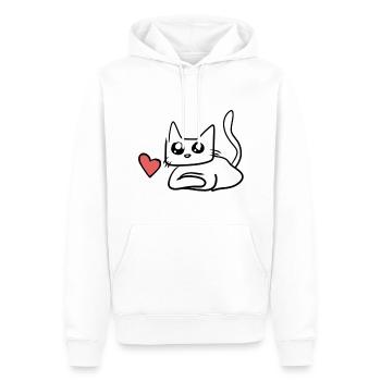 Katze Herz Symbol Süß - Männer Premium Bio Hoodie - Weiß - Vorne - Nico (187cm)