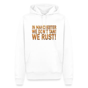 WE RUST! - Men’s Premium Organic Hoodie - white - Front - Nico (187cm)