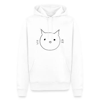 Icône De Tête D’animal De Chat Mignon - Sweat à capuche Premium bio Homme - blanc - Devant - Nico (187cm)